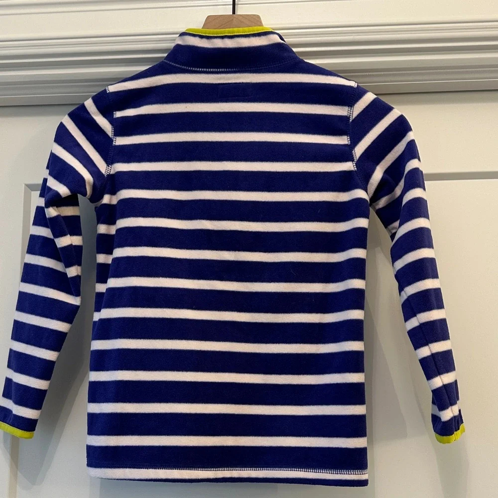 OshKosh B'gosh Girl’s Fleece 1/4 Zip Blue and White Striped Pullover